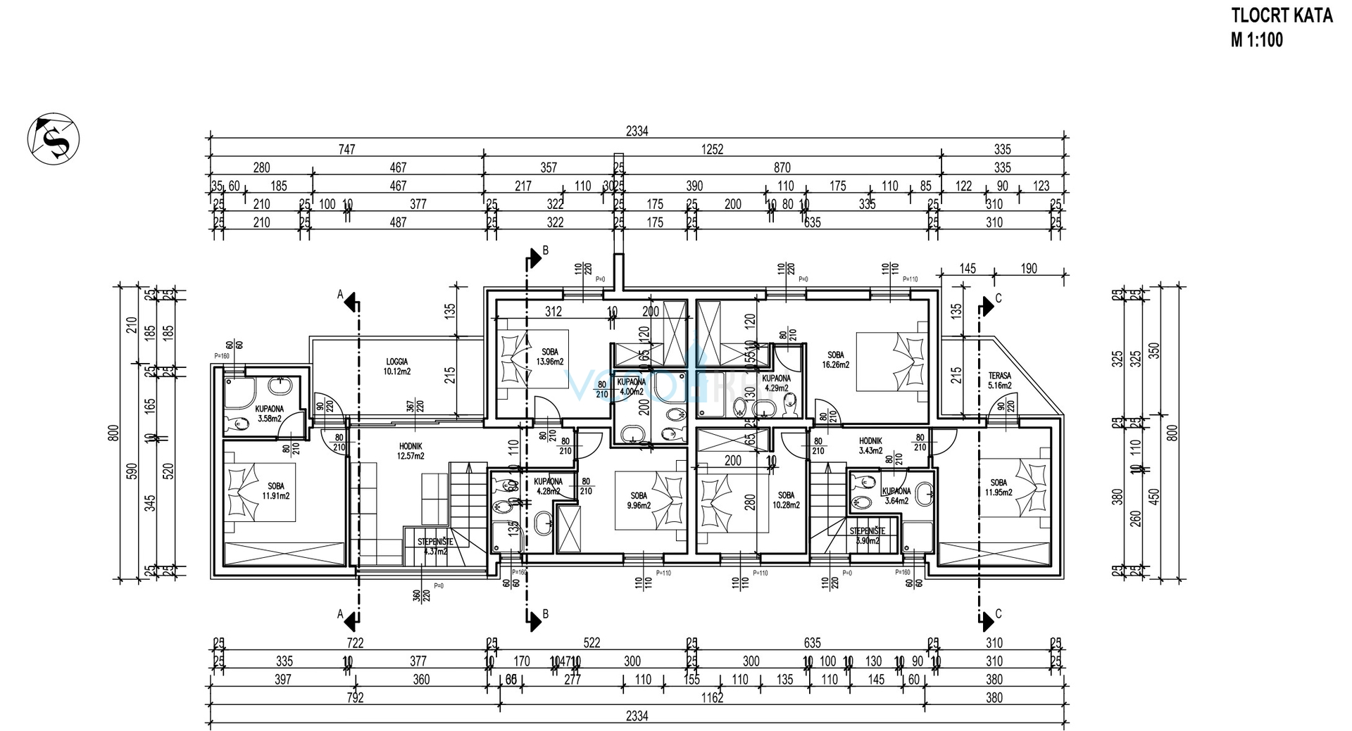 Otok Krk, Uvala Soline, dvojna kuća u izgradnji,pogled, prodaja